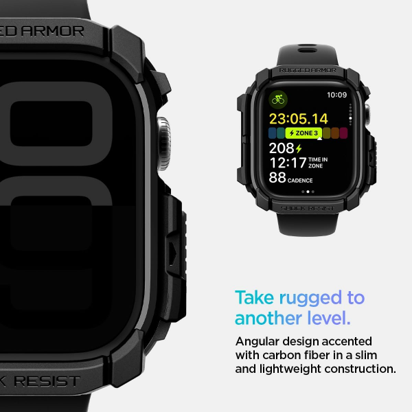 Spigen Rugged Armor Black Case for Apple Wa... | Klikk Malta
