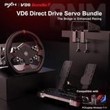 PXN VD6 Racing Wheel+Base+Pedals+Clamp Bundle
