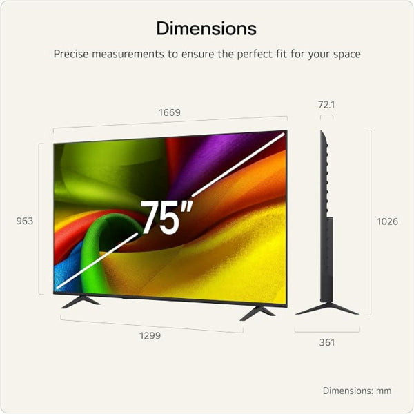 LG NU85 75" Nano 4K AI Smart TV