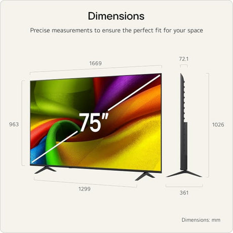 LG NU85 75" Nano 4K AI Smart TV