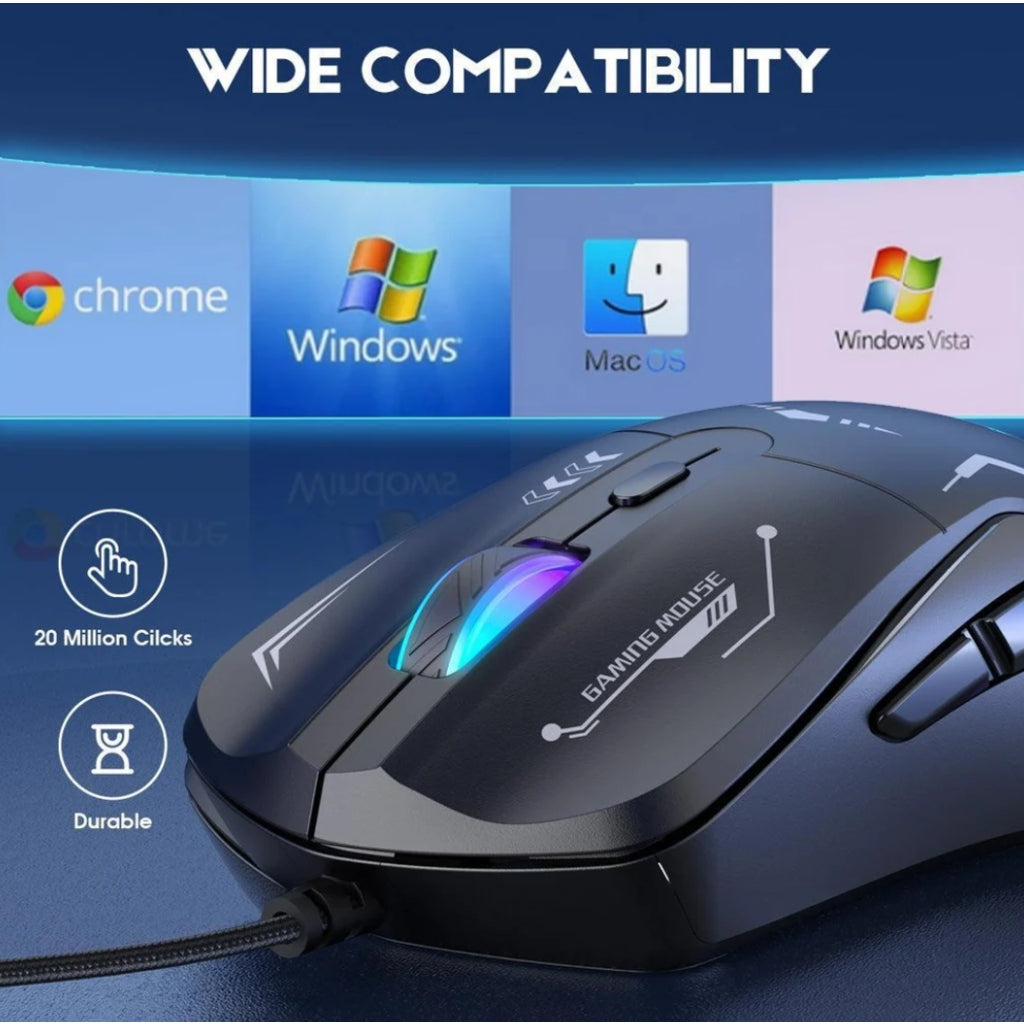 Onikuma CW917 Wired Gaming Mouse Black