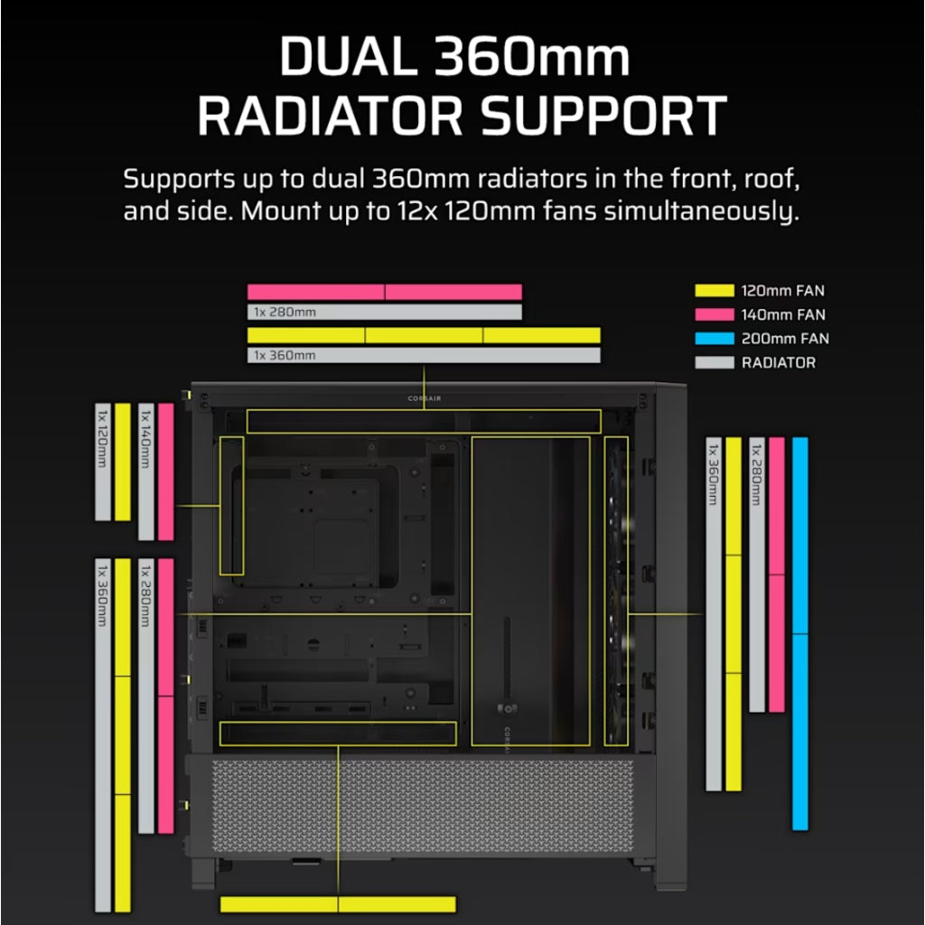 Corsair 4000D RS ARGB Black Computer Case
