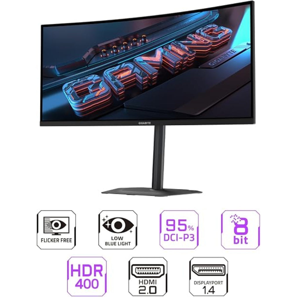 Gigabyte G34WQC2 EK 34'' WQHD 200Hz 1ms LED Gaming Monitor