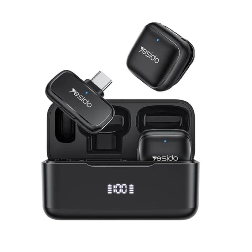 Yesido KR31 2-in-1 Lavalier USB-C Noise-cancelling Microphone with Charging Case