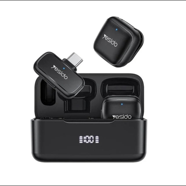 Yesido KR31 2-in-1 Lavalier USB-C Noise-cancelling Microphone with Charging Case
