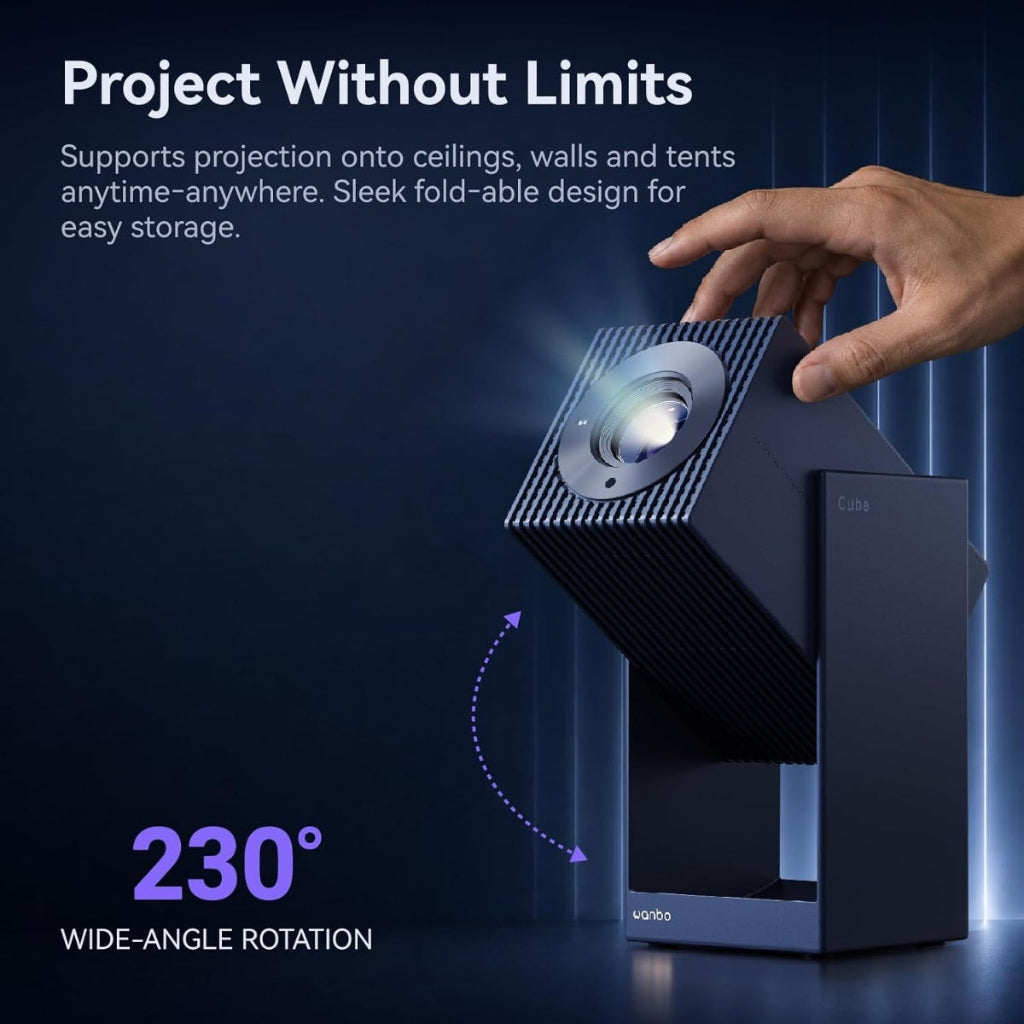 Wanbo Cube 2 S Vidaa OS Full HD 500 ANSI Gimbal Projector Deep Night