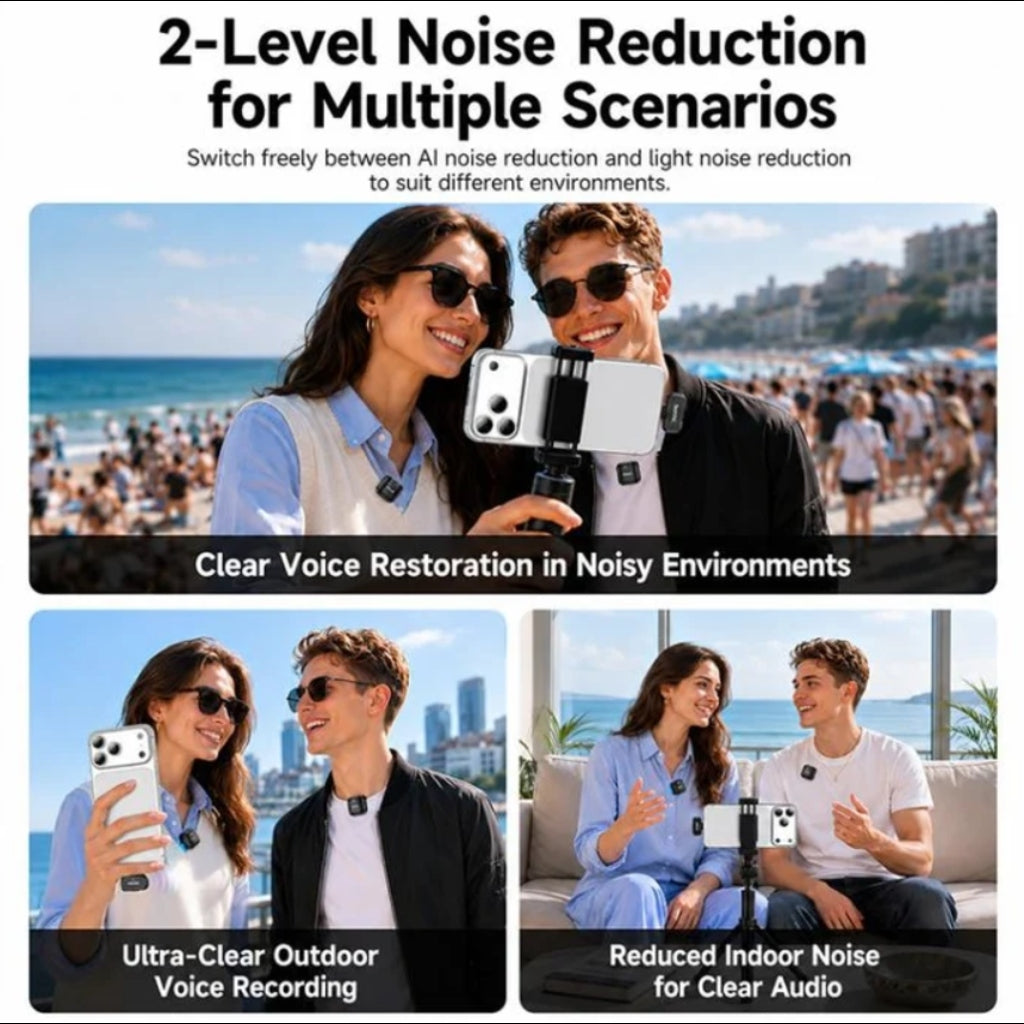 Yesido KR31 2-in-1 Lavalier USB-C Noise-cancelling Microphone with Charging Case