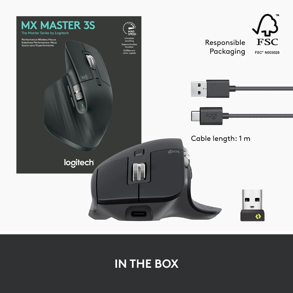 Logitech MX Master 3S Bluetooth Edition Mouse Graphite