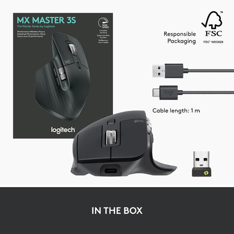 Logitech MX Master 3S Bluetooth Edition Mouse Graphite