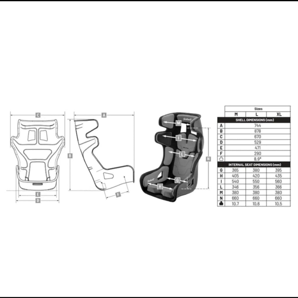 Sabelt GT-PAD Seat Deep Black