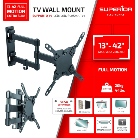 Superior Full Motion Extra Slim 13-42 inch ... | Klikk Malta