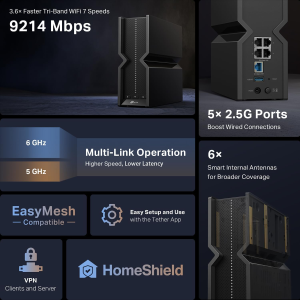 TP-Link Archer BE550 BE9300 Wi-Fi 7 Wireles... | Klikk Malta