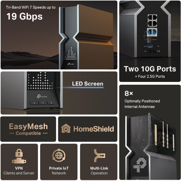 TP-Link Archer BE800 BE19000 Wi-Fi 7 Wirele... | Klikk Malta