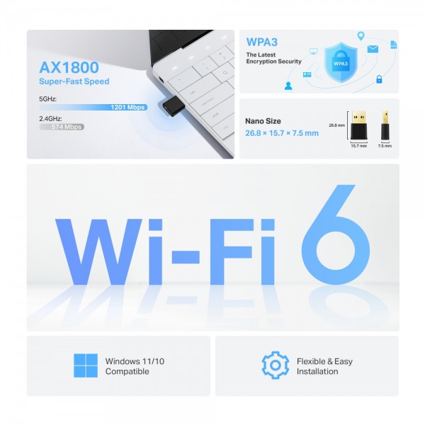 TP-Link Archer TX20U Nano AX1800 USB Wi-Fi ... | Klikk Malta