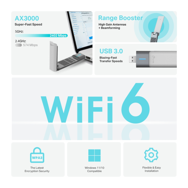TP-Link Archer TX50UH AX3000 USB Wi-Fi 6 Ad... | Klikk Malta
