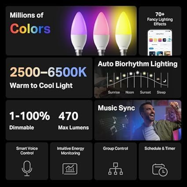 TP-Link Tapo L430C (E14) Smart Wi-Fi Candle... | Klikk Malta