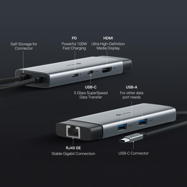 TP-Link UH6120C 6-in-1 USB-C Hub (HDMI 2xUS... | Klikk Malta