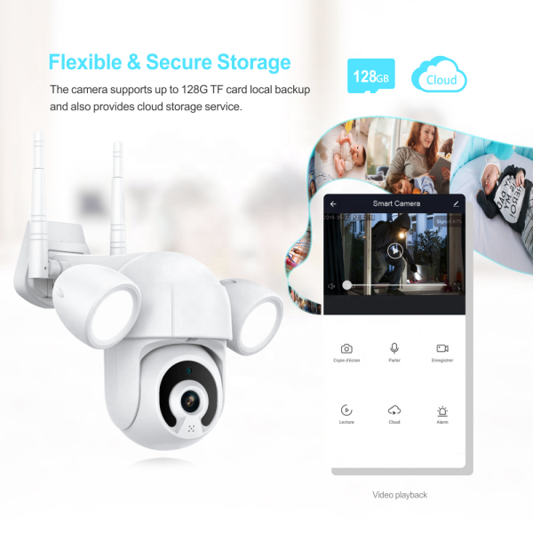 Tuya 2K WiFi PTZ Floodlight Camera 3MP | Klikk Malta