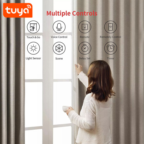 Tuya Smart Curtain Motor for Roman Pole Cur... | Klikk Malta