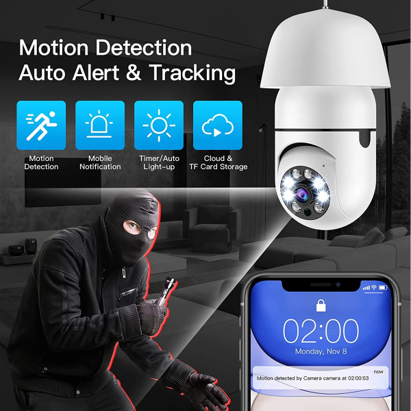 Tuya Smart WiFi Bulb Camera (E27 Screw-In) 3MP | Klikk Malta