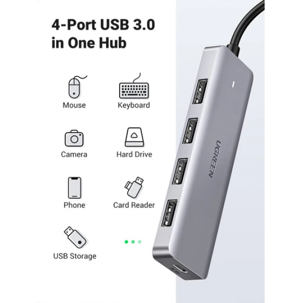 UGREEN USB-C To 4-Port USB 3.0 Hub | Klikk Malta