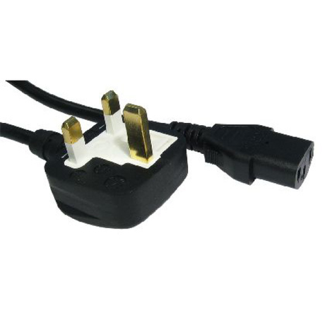 UK Plug to PC IEC C13 Power Cable 3m Black | Klikk Malta