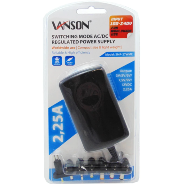Vanson 27W Universal Power Adapter | Klikk Malta