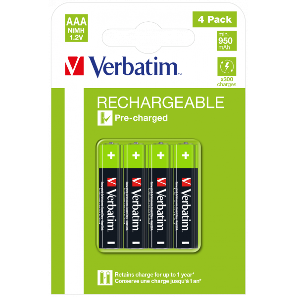 Verbatim Alkaline 4 Pack AAA Rechargeable B... | Klikk Malta