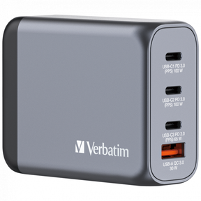Verbatim GNC-100 100W 4-port GaN Charger | Klikk Malta