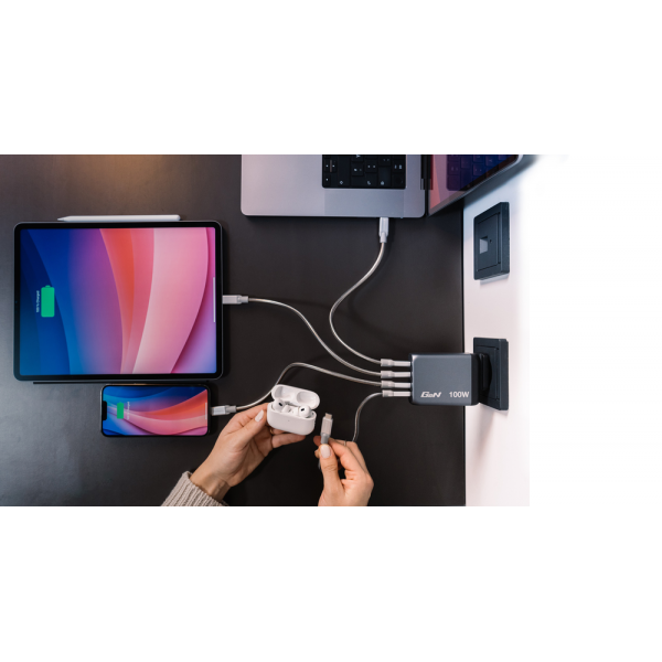 Verbatim GNC-100 100W 4-port GaN Charger | Klikk Malta