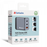 Verbatim GNC-65 65W 3-port GaN Charger | Klikk Malta