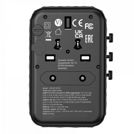 Verbatim UTA-05 GaN III 65W 4-port GaN Charger | Klikk Malta