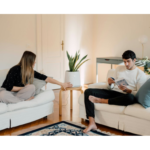 Vitesy Natede Smart White Pot & Grey Base | Klikk Malta