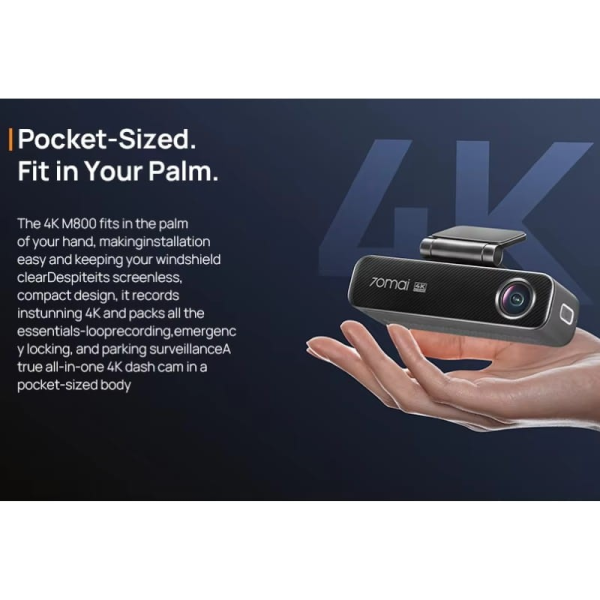 Xiaomi 70mai Dash Cam M800 4K - Black | Klikk Malta