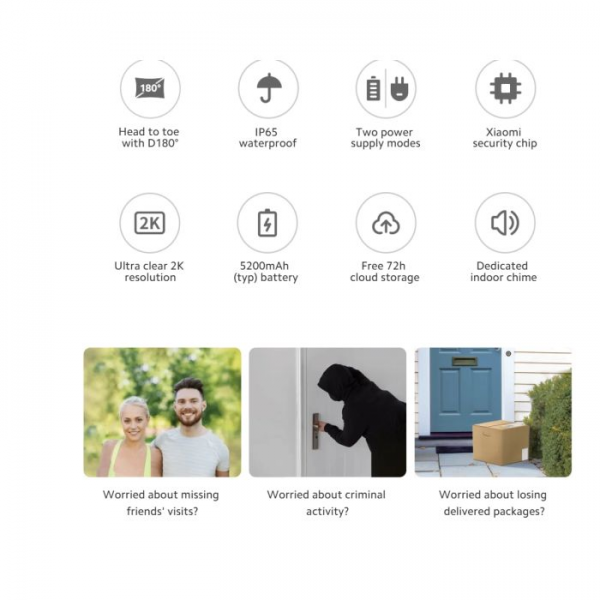 Xiaomi Wi-Fi Wireless Smart Doorbell 3S wit... | Klikk Malta
