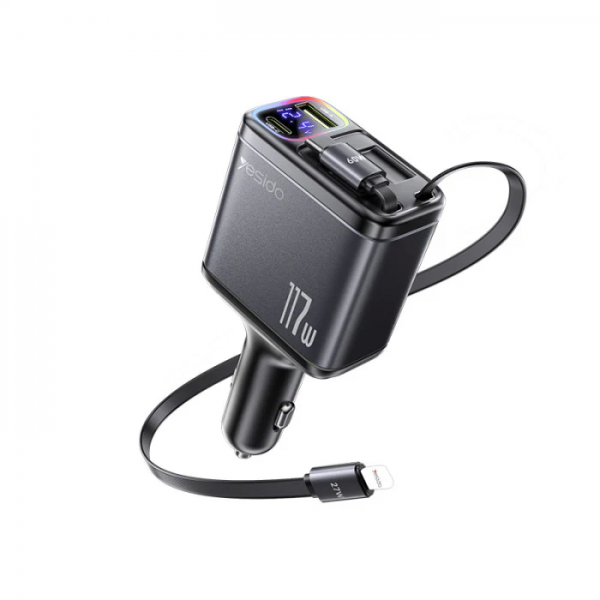 Yesido 117W USB Car Charger 1xUSB-C 1xUSB-A... | Klikk Malta