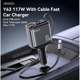 Yesido 117W USB Car Charger 1xUSB-C 1xUSB-A... | Klikk Malta