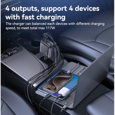 Yesido 117W USB Car Charger 1xUSB-C 1xUSB-A... | Klikk Malta