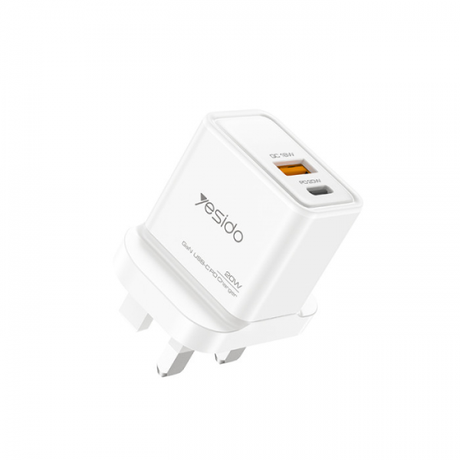 Yesido 20W USB GaN Wall Charger 1xUSB-C 1xU... | Klikk Malta
