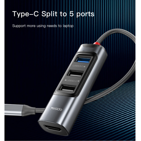 Yesido 5-in-1 USB-C Hub HDMI, USB Type-C PD... | Klikk Malta