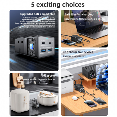 Yesido 65W USB Charger Hub 2xUSB-C 2xUSB-A ... | Klikk Malta