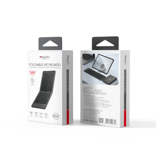 Yesido Bluetooth Foldable Keyboard Black | Klikk Malta