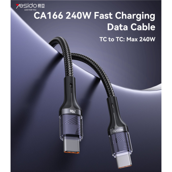Yesido CA166 USB-C Cable 1m 240W | Klikk Malta