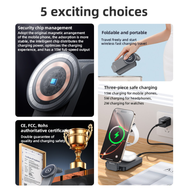 Yesido DS26 4-in-1 Wireless Charging Dock 15W | Klikk Malta
