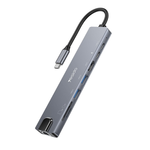 Yesido HB27 8-in-1 USB-C Hub (HDMI, RJ45, 2... | Klikk Malta