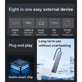 Yesido HB27 8-in-1 USB-C Hub (HDMI, RJ45, 2... | Klikk Malta
