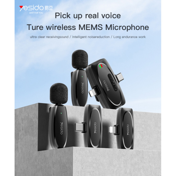 Yesido KR13 2-in-1 Lavalier USB-C Microphone | Klikk Malta