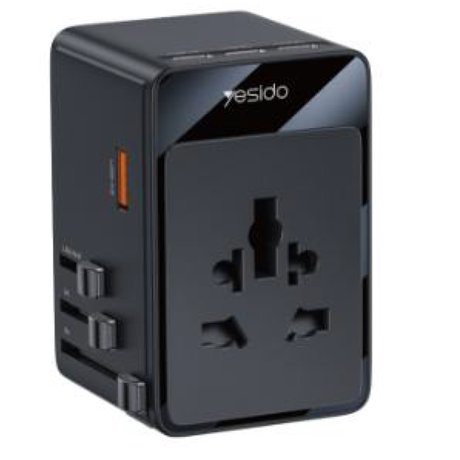 Yesido MC40 Universal Plug Adapter 65W (3xU... | Klikk Malta