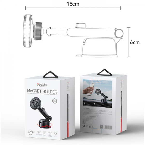 Yesido Suction Magnetic Smartphone Holder | Klikk Malta