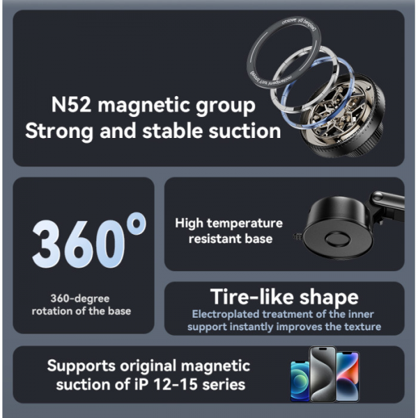 Yesido Suction Magnetic Smartphone Holder | Klikk Malta